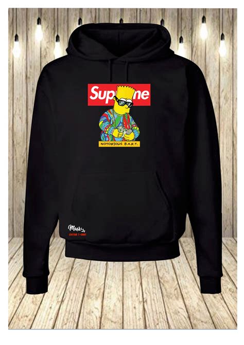 yellow supreme hoodie bart simpson.